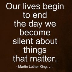 silent about the things that matter martin luther king jr