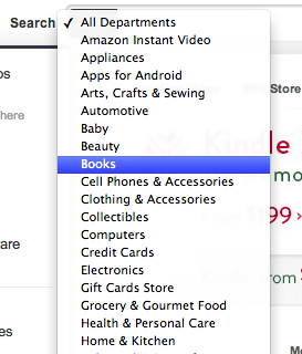 Selecting a Category at Amazon to Search