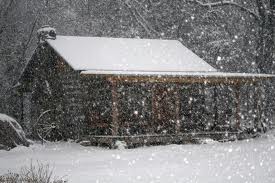Cabin in a blizzard