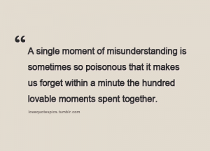 Quote on Misunderstanding and Lovable Moments